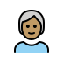 person, medium skin tone, white hair